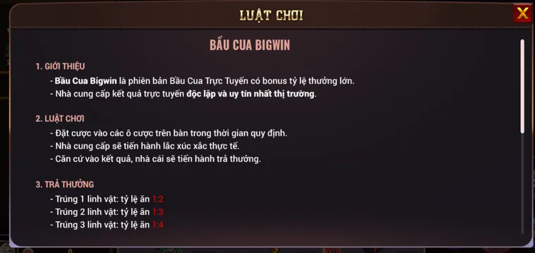 Bầu Cua BigWin Tại BomWin Sân Chơi Cá Cược Linh Vật Đẳng Cấp Và Uy Tín
