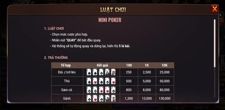 Slot Game Mini Poker Tại BomWin – Quay Hũ Siêu Tốc Nhận Thưởng Lớn 2026