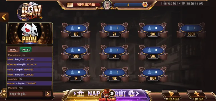 Phỏm Tại BomWin Đỉnh Cao Đấu Trí Game Bài Dân Gian Trực Tuyến